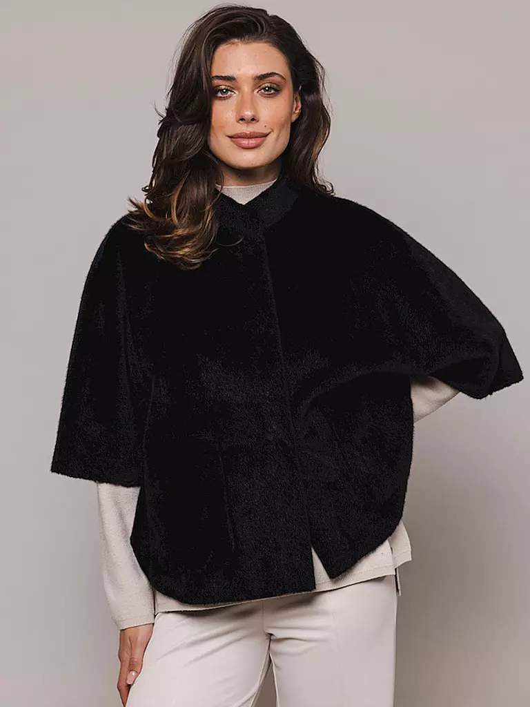 RINO&PELLE Cape in Pelzoptik DEWI schwarz
