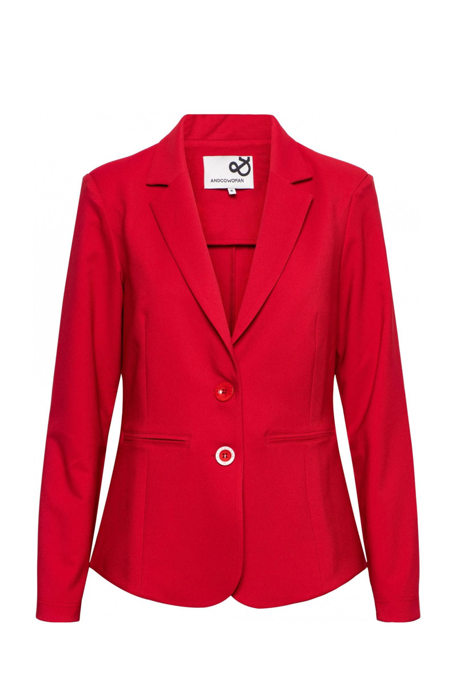 &Co Woman rechtvallende blazer PHILEINE COMFORT TWILL rood