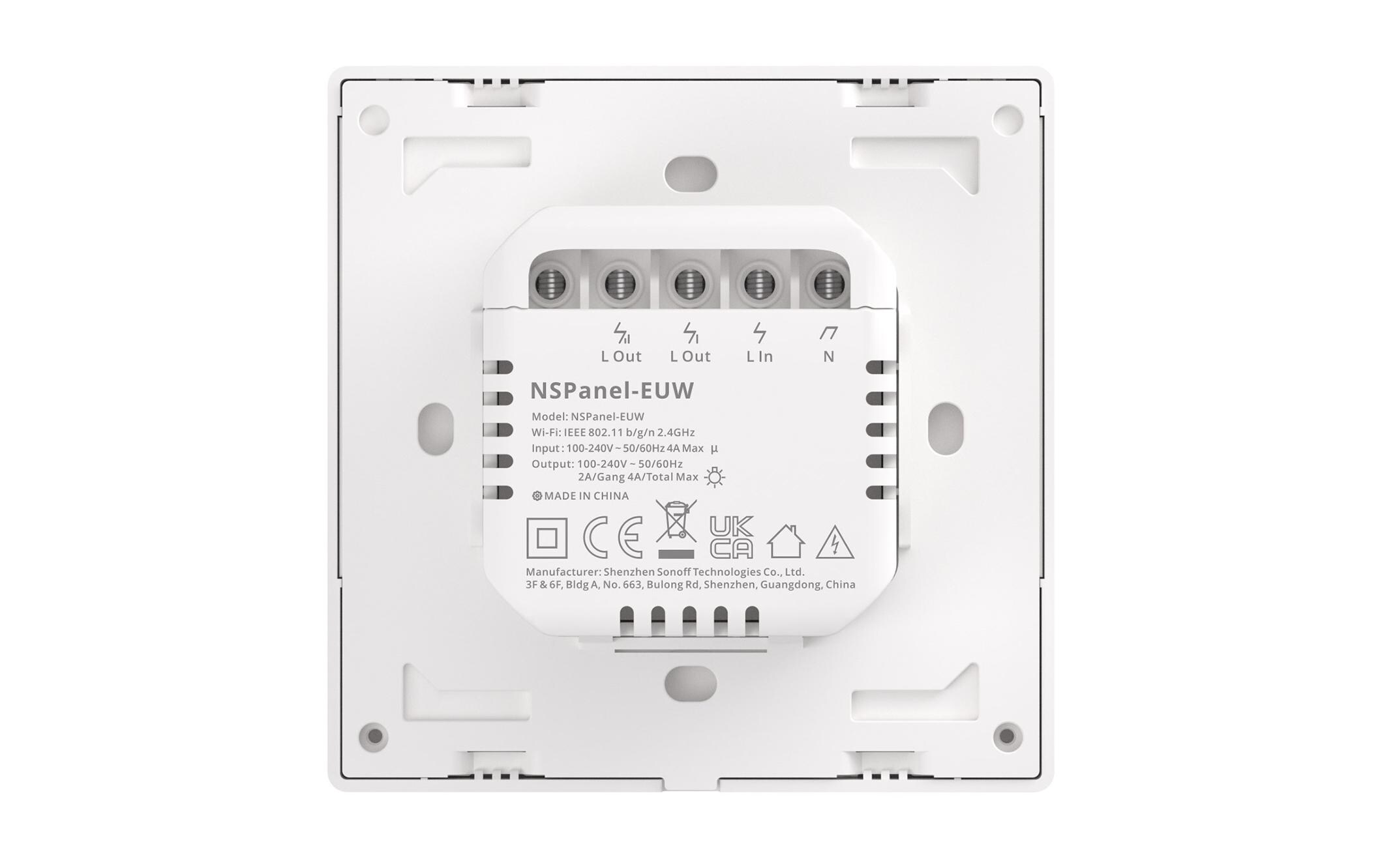 Touchpanel NSPanel-EU, WiFi-BLE, 230 V, WeissAll-in-One Smart Home Steuerung