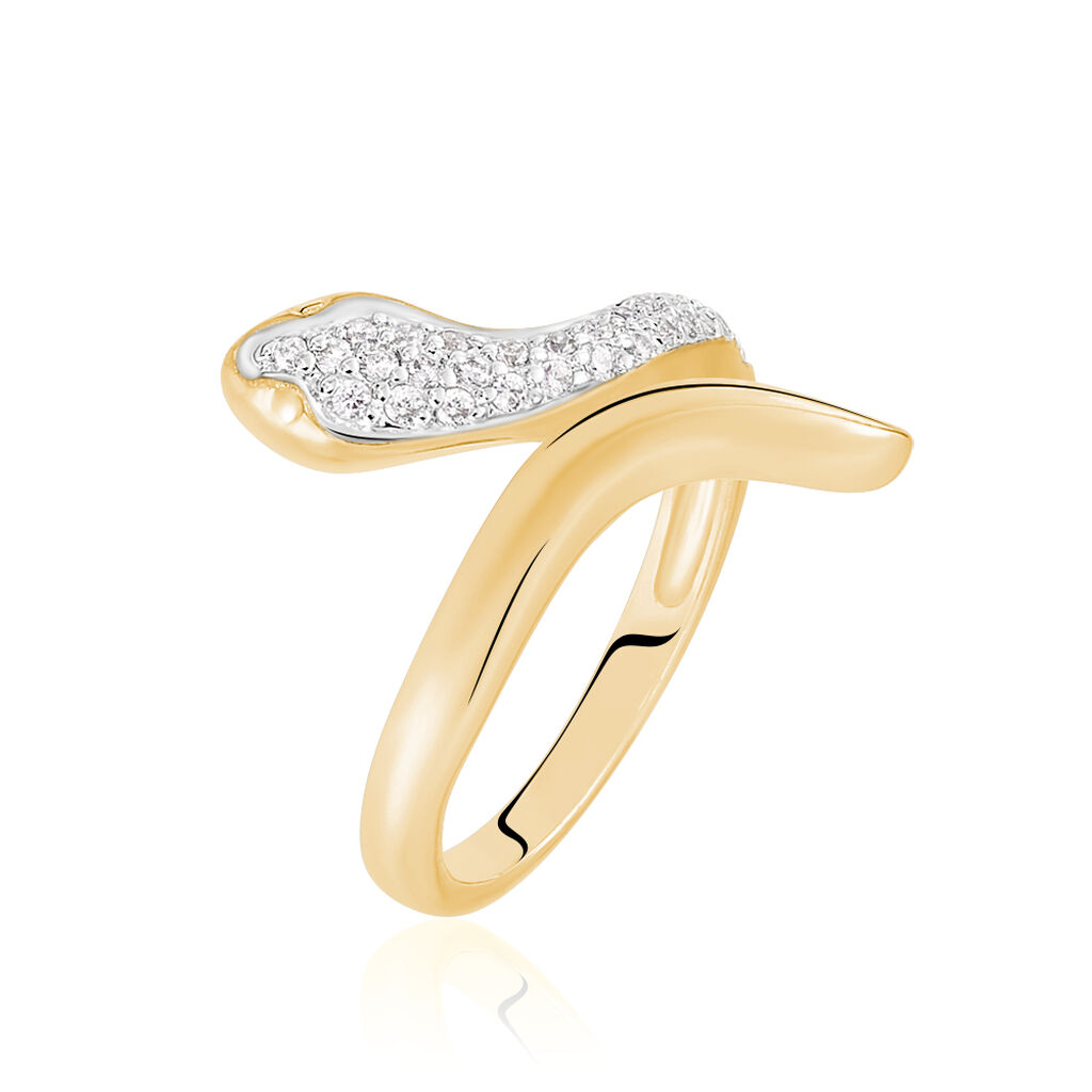 Bague Reyyanae Plaqué Or Jaune Oxyde De Zirconium