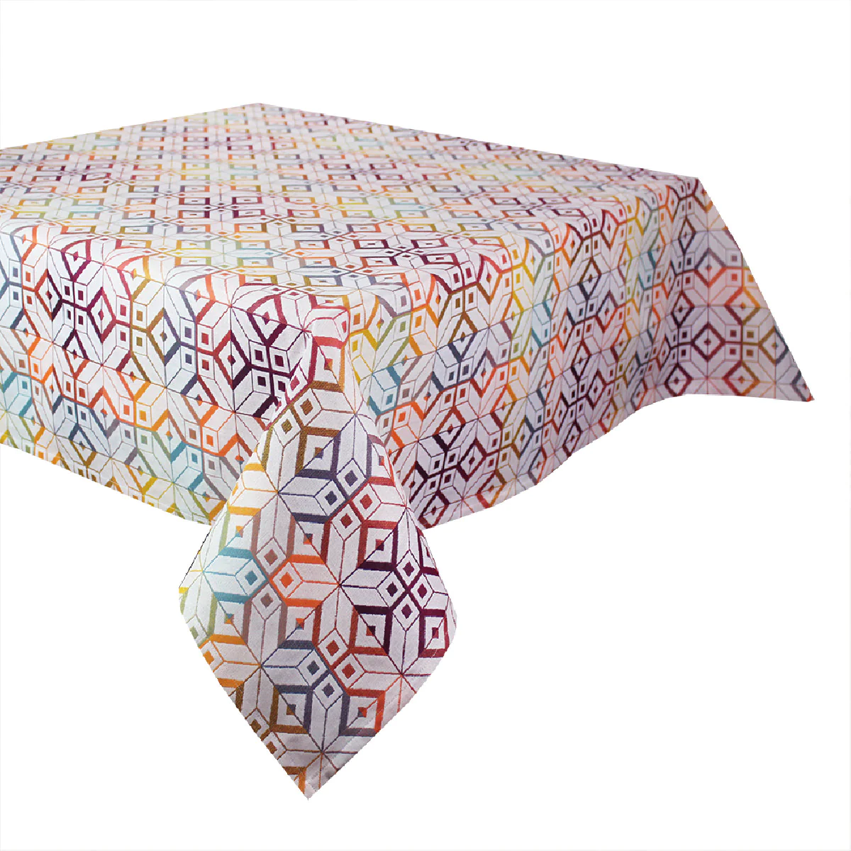 Nappe pur coton multicolore 155x225 Garnier Thiebaut