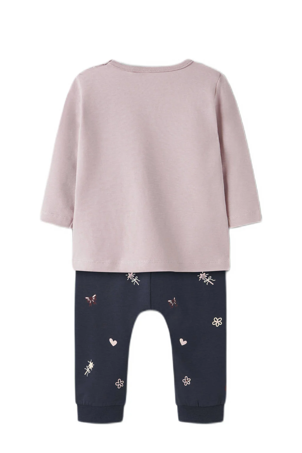 NAME IT BABY longsleeve + broek lila/donkerblauw