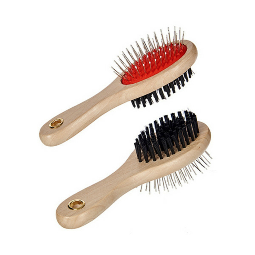 Brosse pour chiens bois acier plastique (17,5 x 5,5 x 5,5 cm)