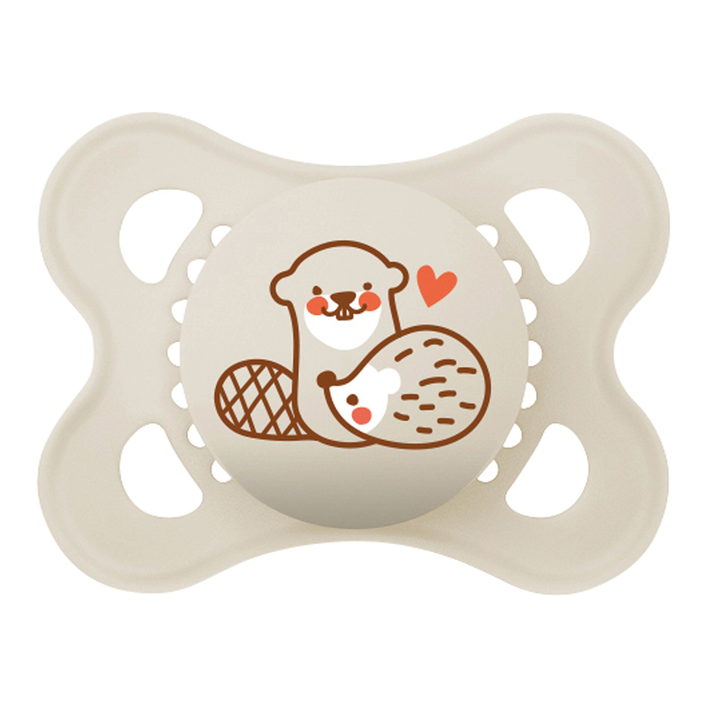 MAM 2er-Pack Schnuller Original Silikon, 0-6M Bär blau / Biber beige