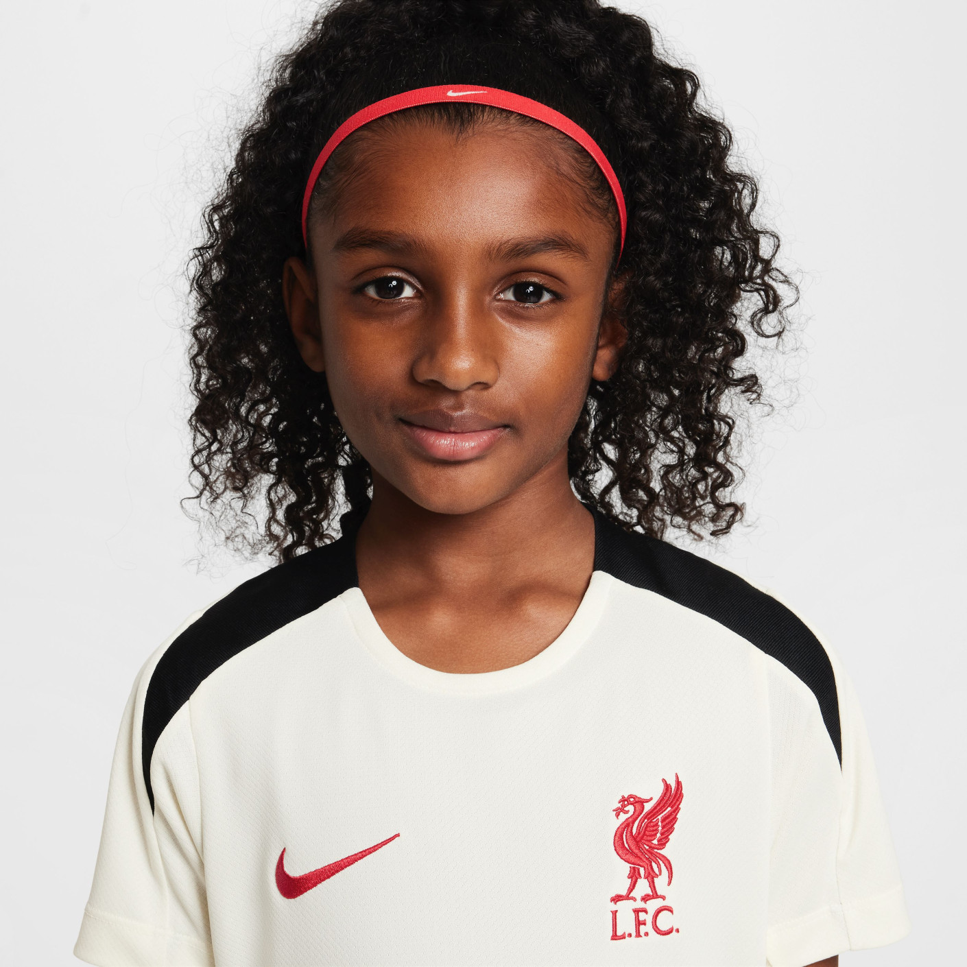 Nike Liverpool Strike Trainingsshirt 2024-2025 Kids Gebroken Wit Zwart Rood
