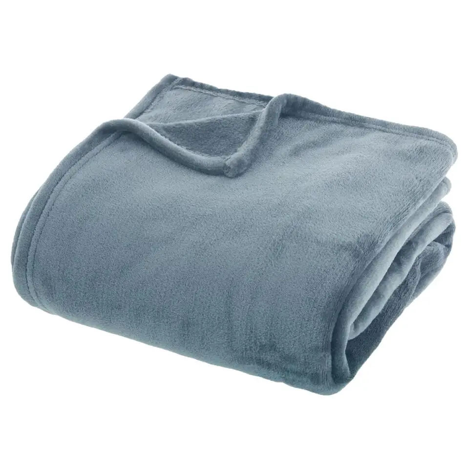 Atmosphera Plaid - ijsblauw - polyester - 180 x 230 cm