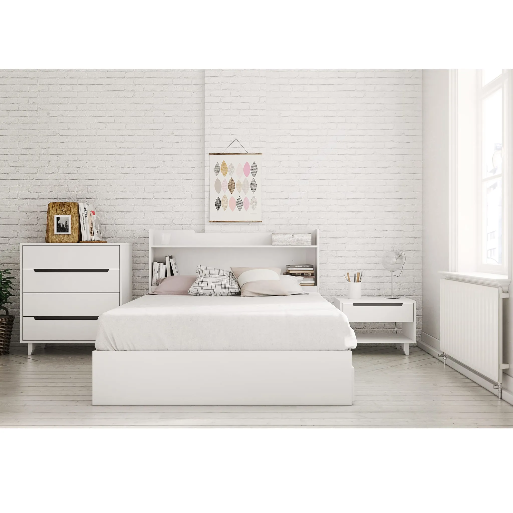 Nexera Table de Nuit Boreal - Blanc