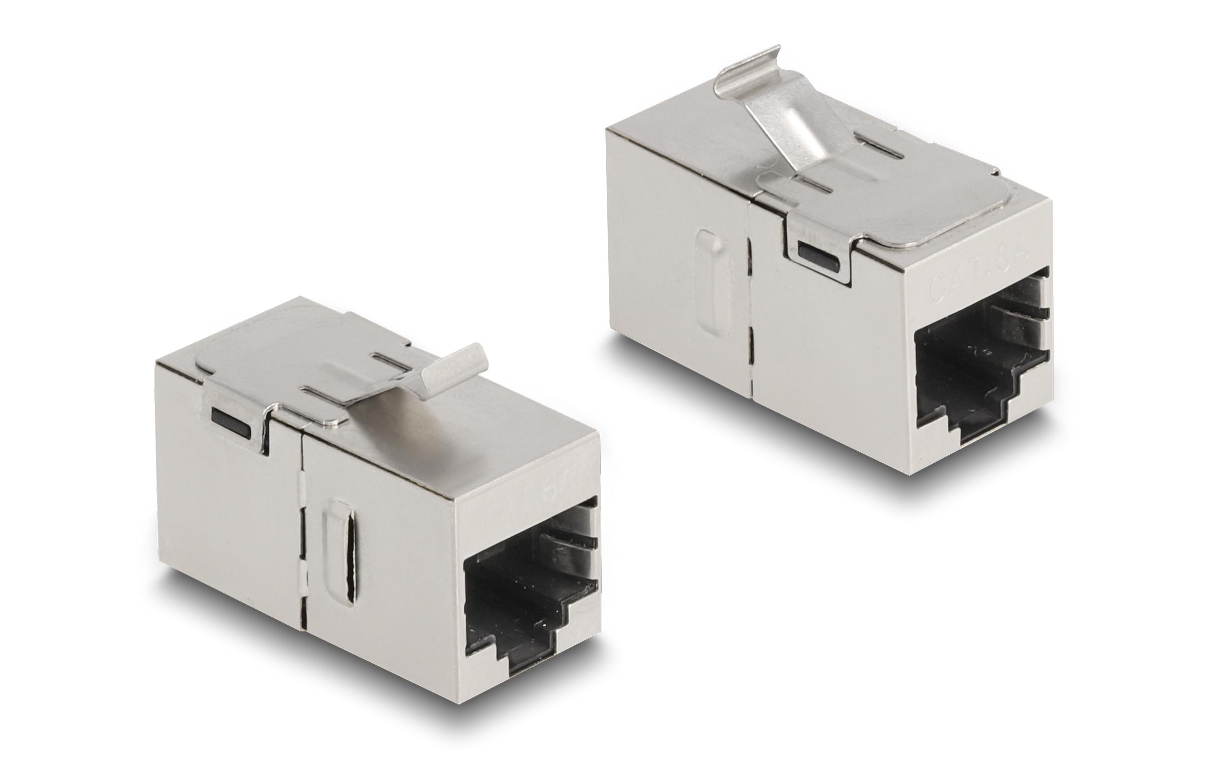 Keystone-Modul RJ-45 - RJ-45, Cat.6A geschirmtDelock Keystone Modul RJ45 Buchse zu RJ45 Buchse Cat.6A