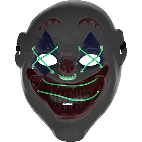 Halloween maske med LED - flere varianter - assorteret
