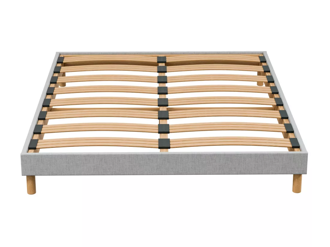Sommier à Latte 140x190 cm - Bois Épicéa Structure Solides et Durable Haute Qualité - Gris Clair - Silencieux, Confortable et Résistant - Douce Lune
