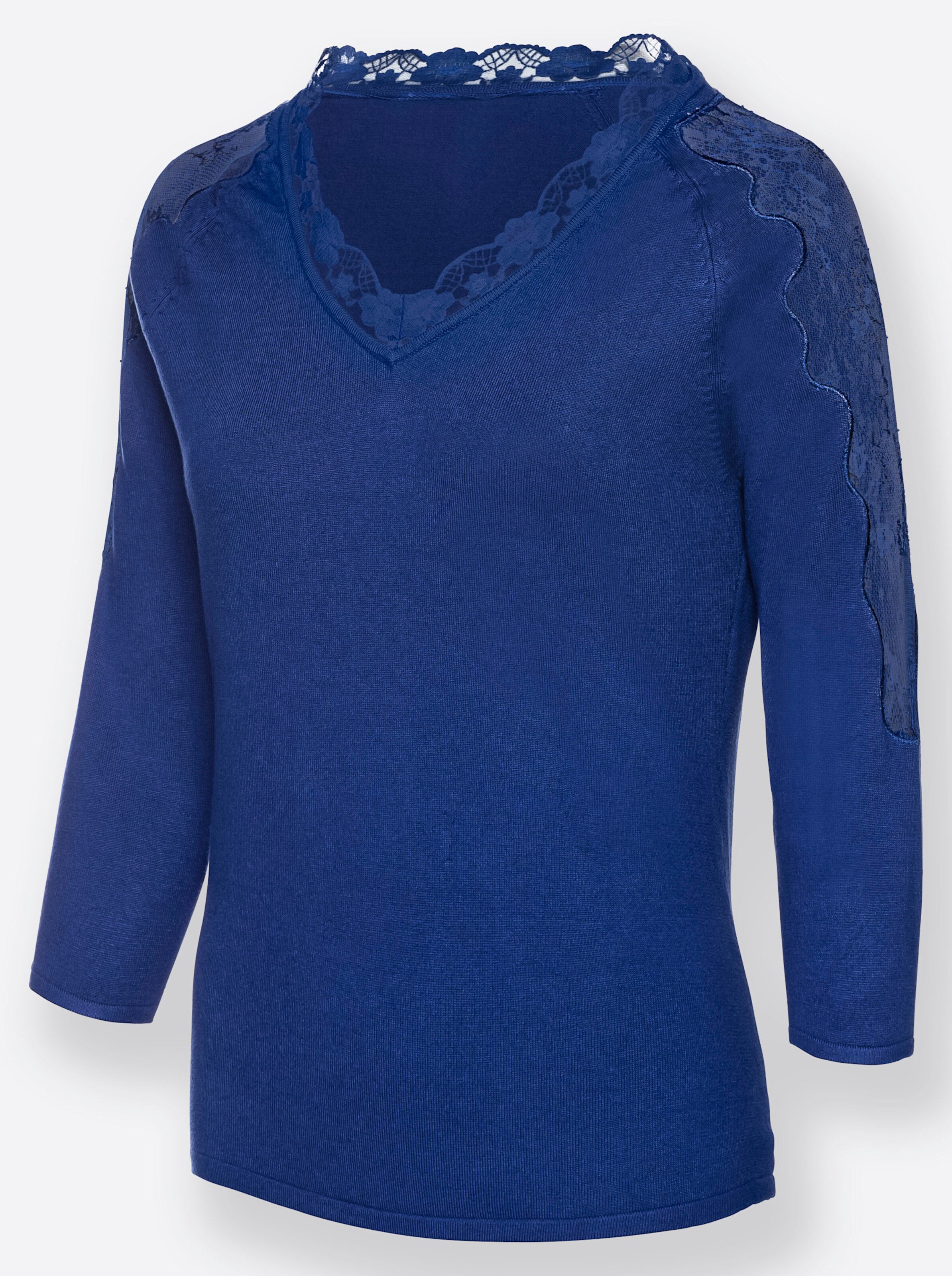 3/4 Arm-Pullover in royalblau
