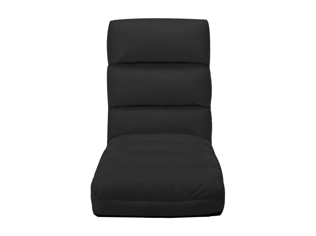 Prolenta Premium - Chaise pliable de sol Noir Similicuir