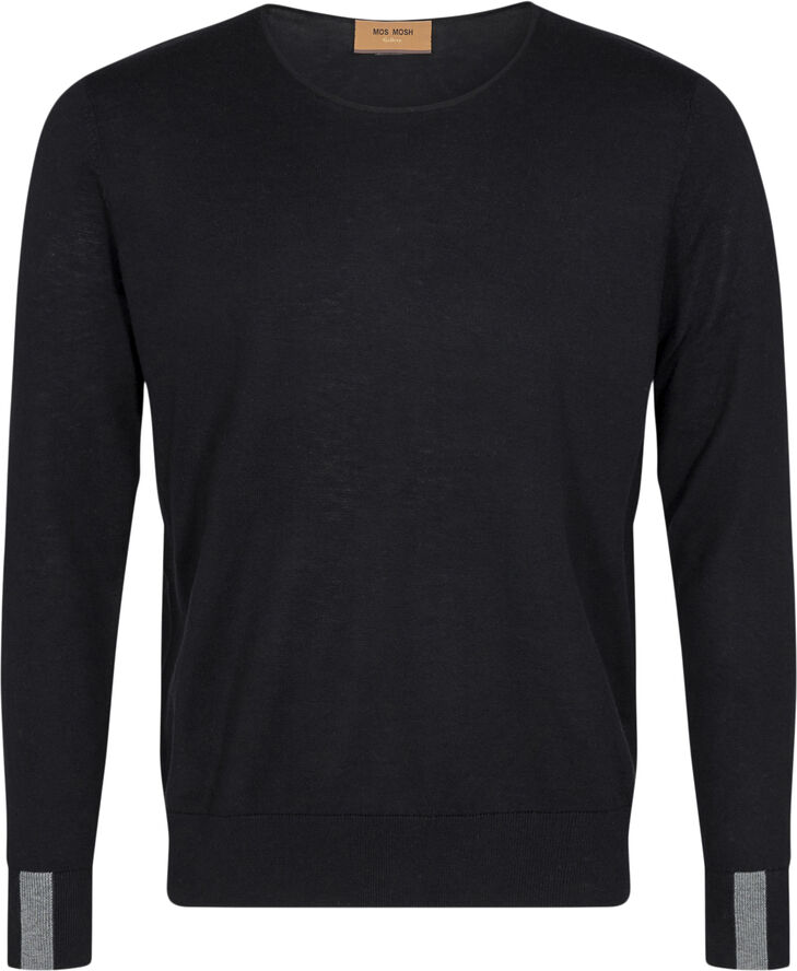 Mos Mosh Gallery Adam Supima O-neck Knit Black