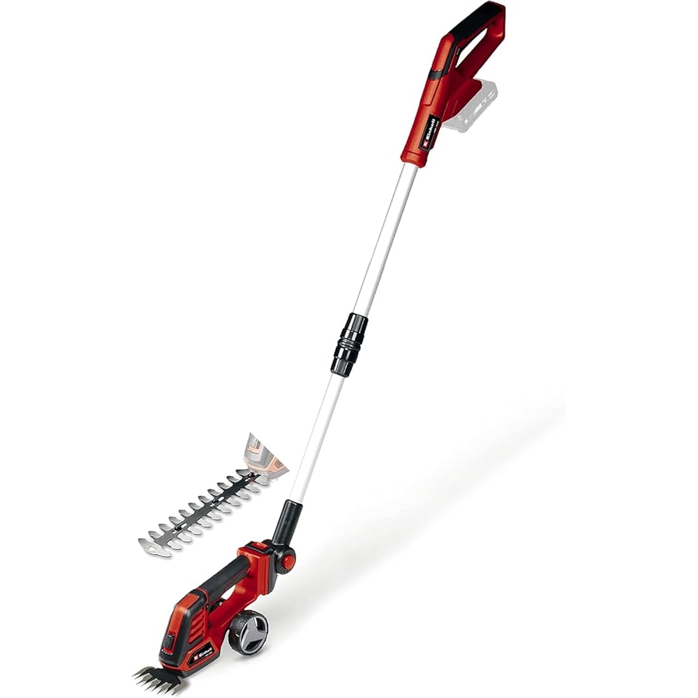 Einhell Cisaille à Gazon Taille-buissons sans Fil GE-CG 18/100 Li T-Solo Power X-Change (18 V, Changement d’Accessoire sans Outil, Vendue avec rallonge télescopique) avec Chargeur et Batterie 2,5Ah : Bricolage