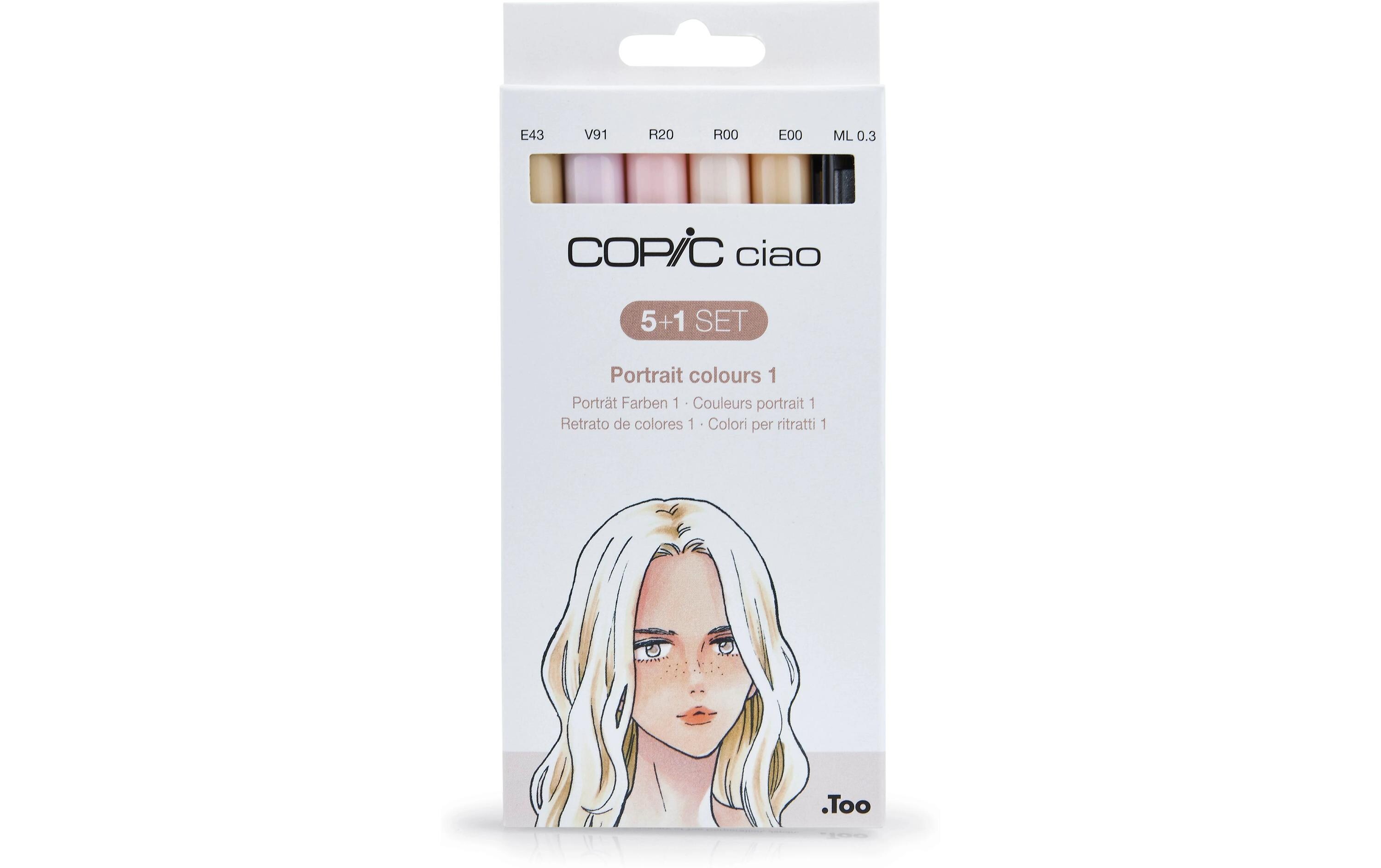 Grafikmarker Ciao 5+1 Set Portrait colours 1Stifteset mit Porträtfarben