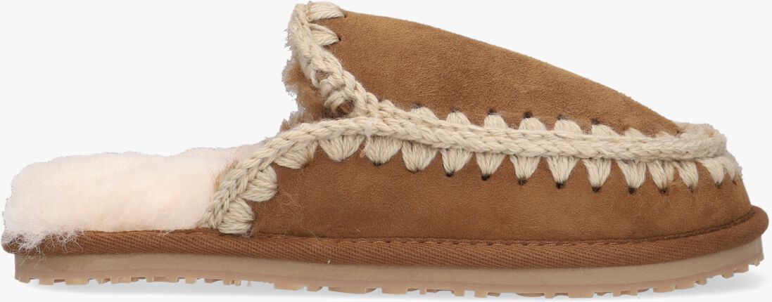 MOU cognac mou pantoffels slipper full eskimo stitch
