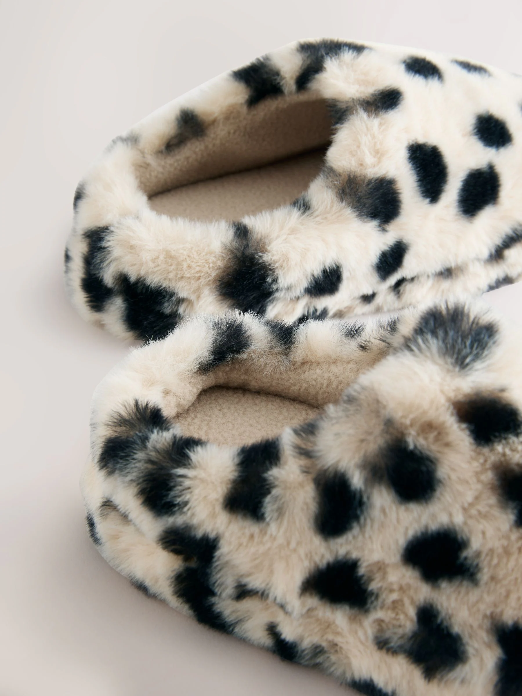 Dierenprint - Pantoffels met imitatiebont