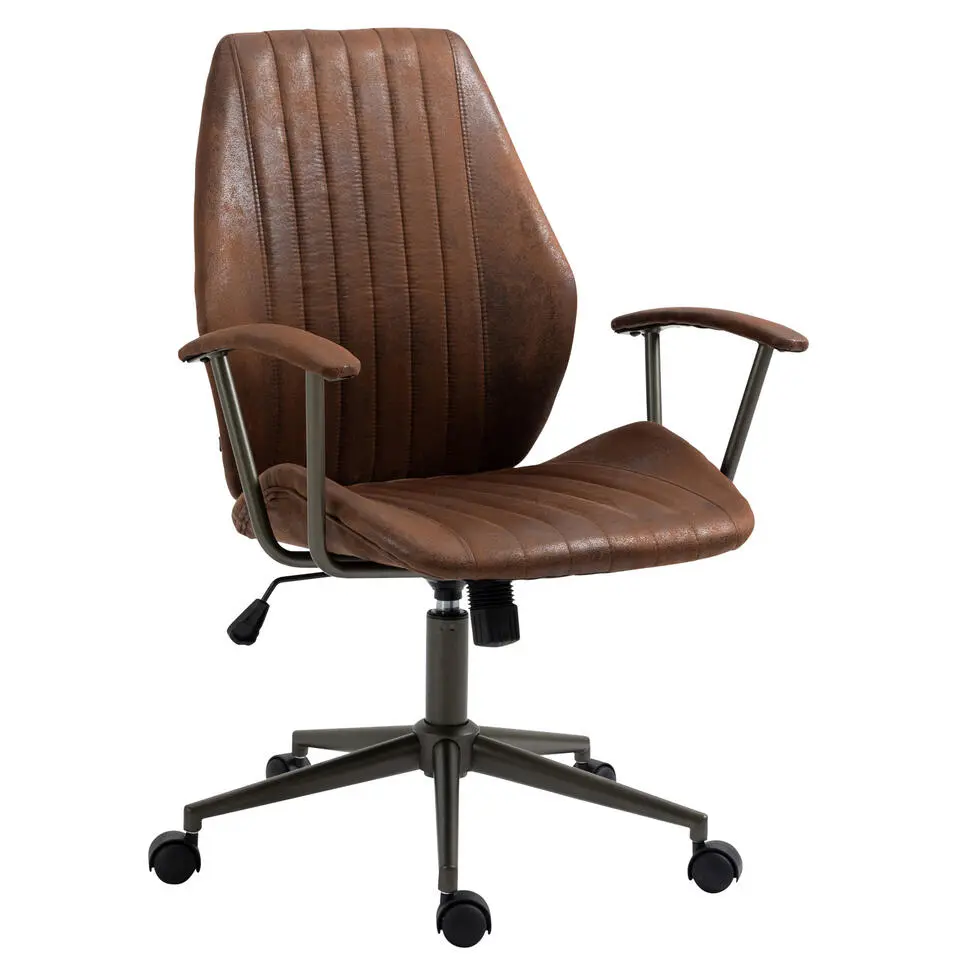 CLP Bureaustoel Nampa zwart Frame - Kunstleer - cognac