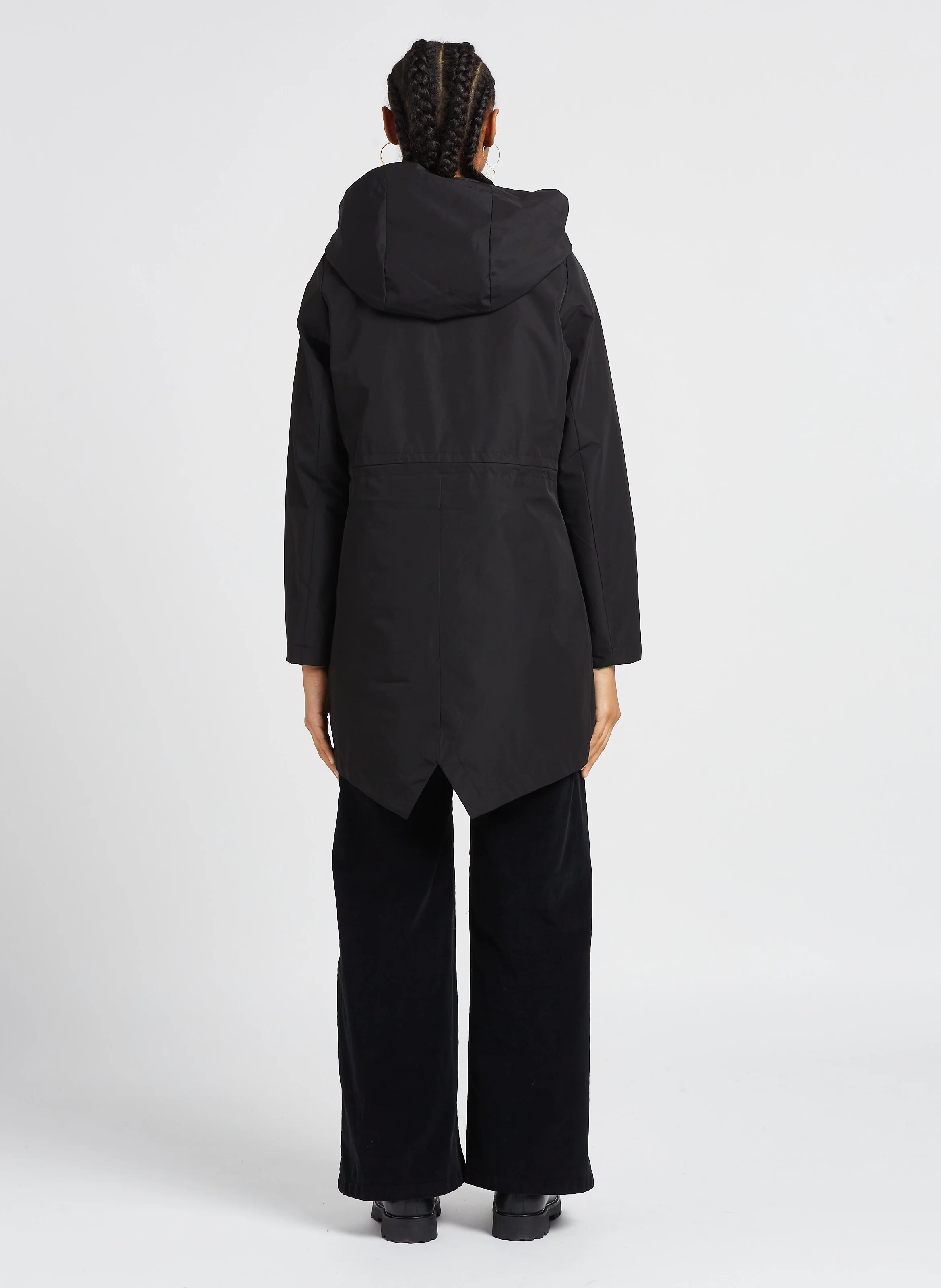 VALENE - Parka déperlante droite | Noir