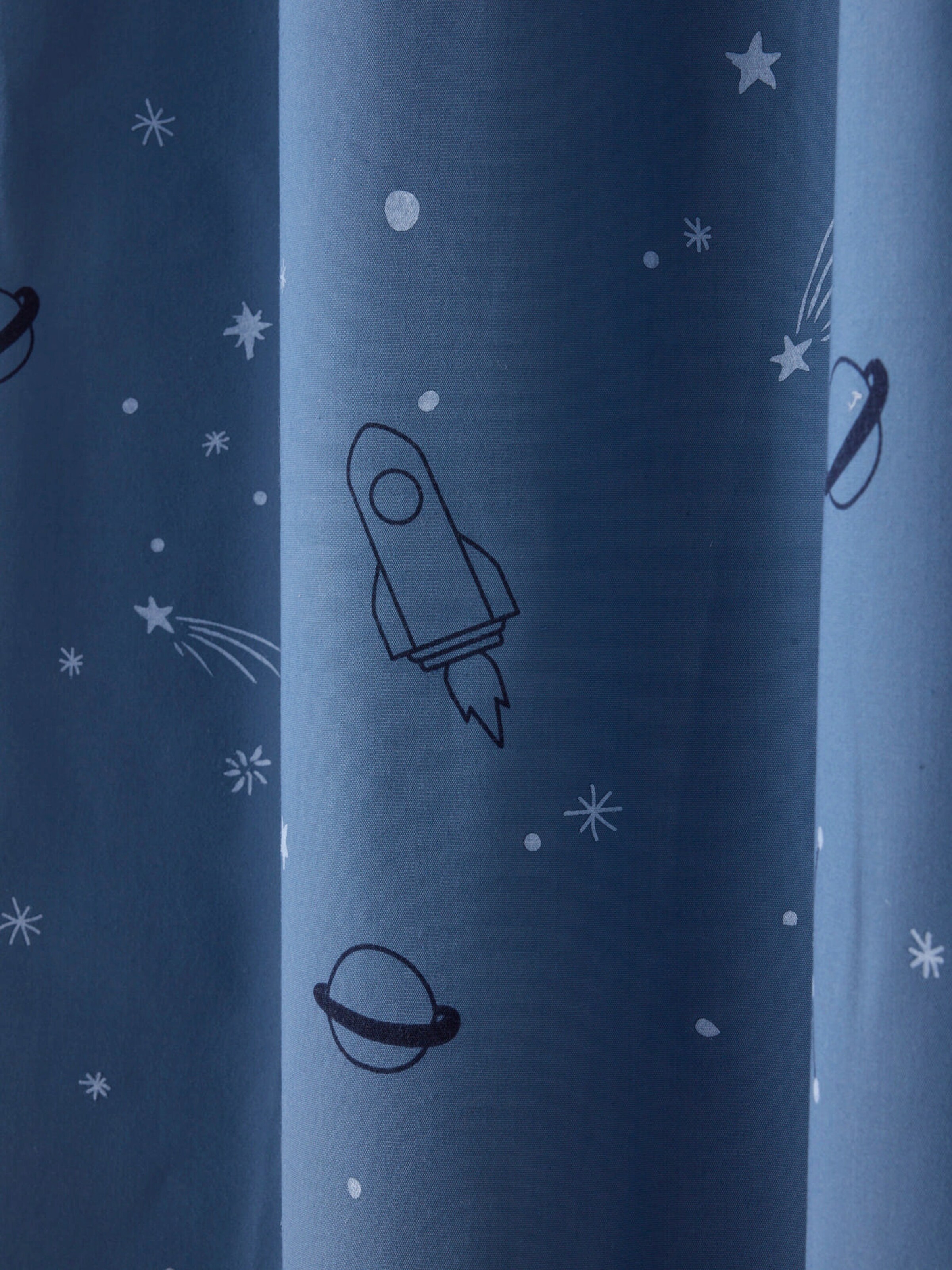 Vertbaudet Kinderzimmer Verdunkelungsvorhang PLANETEN, Leuchtmotive blau