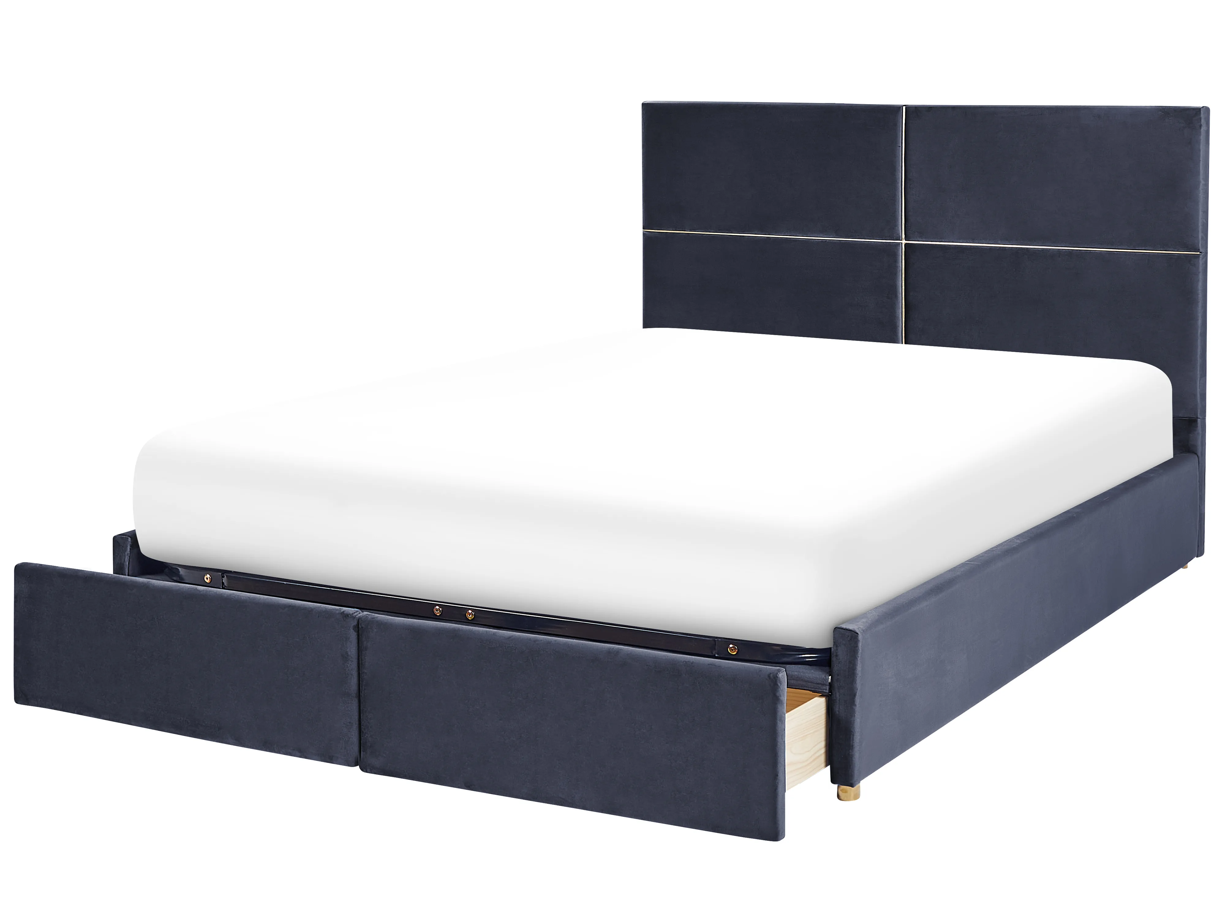 Bed met opbergruimte Fluweel VERNOYES 180 x 200 cm Zwart