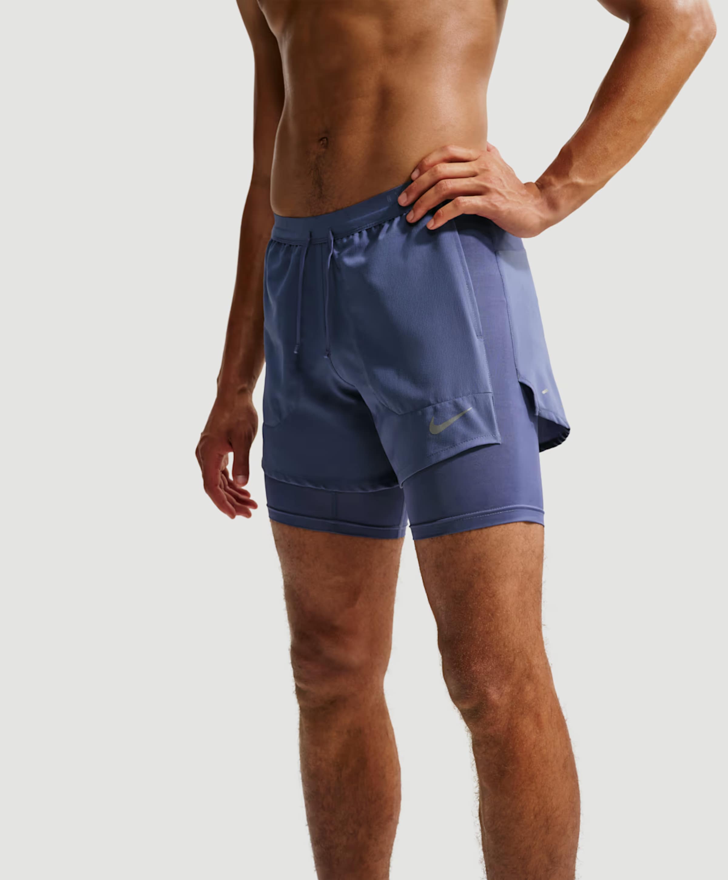 Nike M Nk Df Stride 5in Hybrid Shrt (con heren shorts blauw