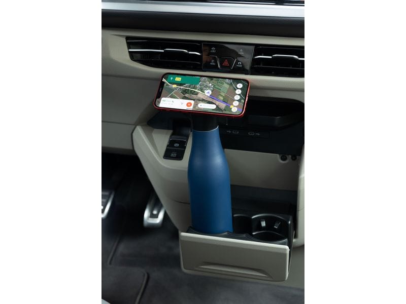 Troika Thermoflasche mit MagSafe, Schwarz 550 ml, Schwarz Thermoflasche mit Handyhalterung via MagSafe
