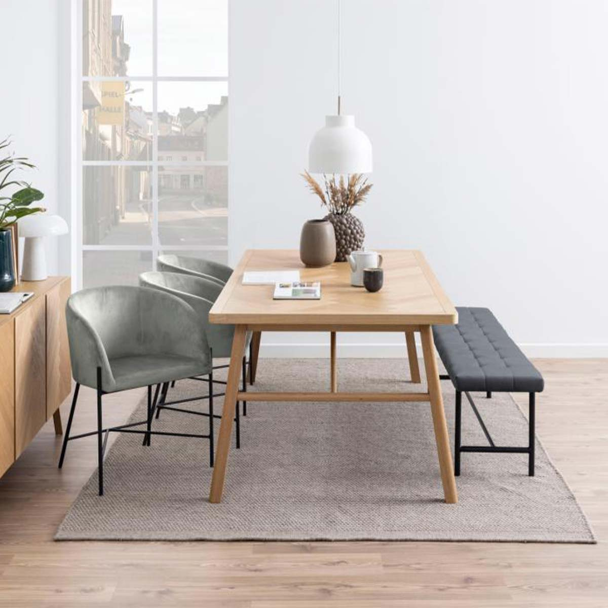 Eettafel Gwen visgraat Naturel
