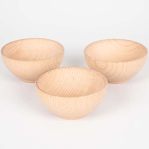 Tickit houten bakjes naturel - Ø 9,3 cm - 3st