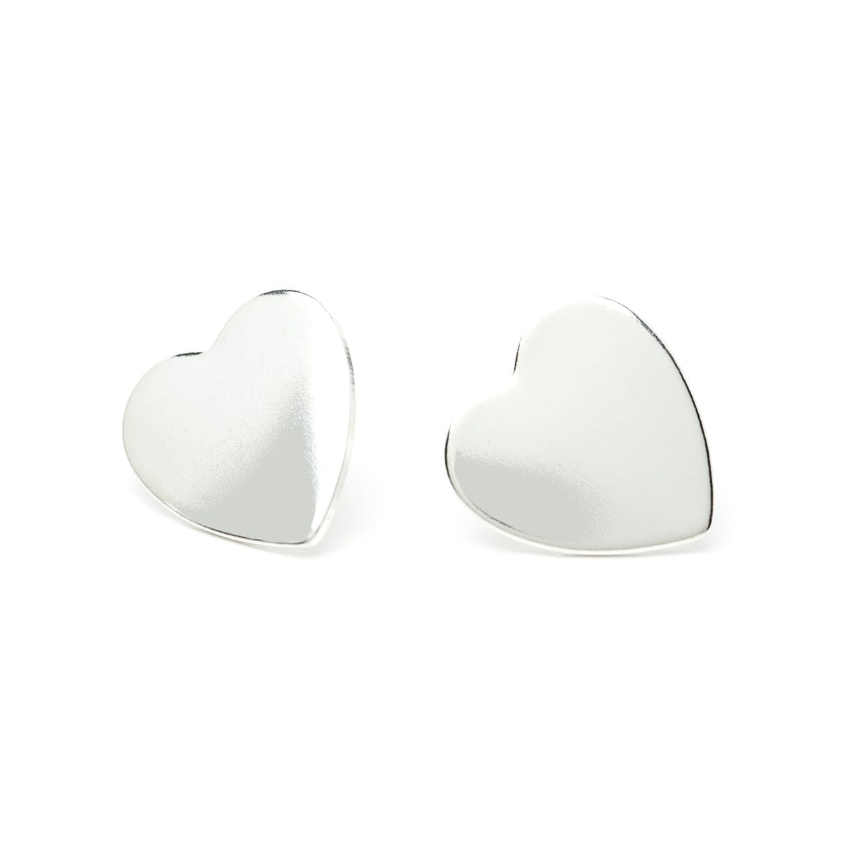boucles d'oreilles puces coeurs plaqué argent - APHRODITE