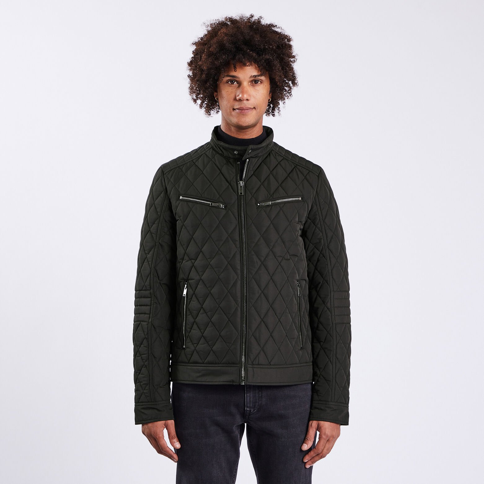 Blouson col biker Noir