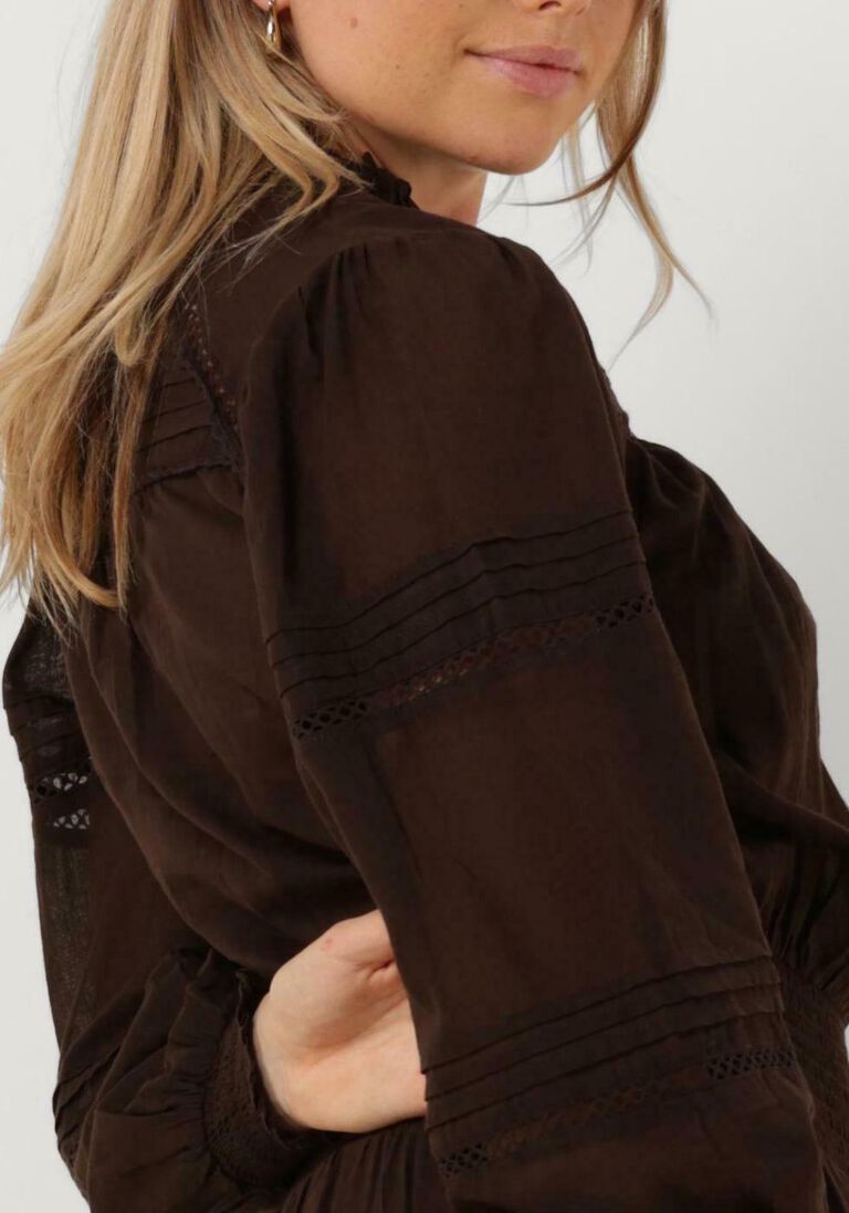 NEO NOIR bruine neo noir mini jurk milan s voile dress