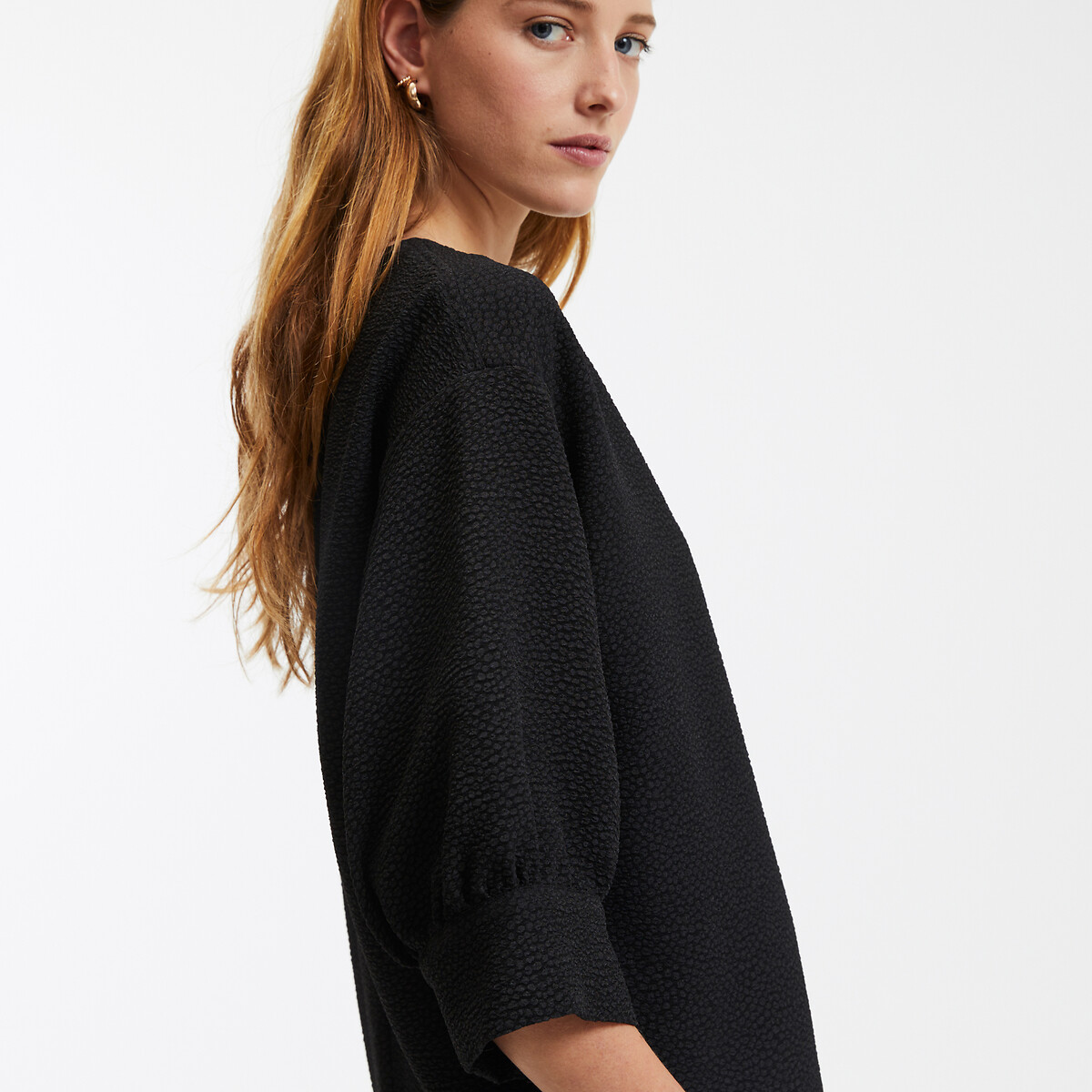 COLEÇÕES LA REDOUTE<br>Vestido curto reto, jacquard em relevo