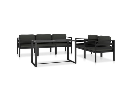LES TENDANCES - Salon extérieur Salon de jardin-gris-5 places-70x70x64.5-251008