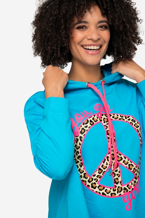 Sweatshirt, PEACE Zeichen, Rundhals, Langarm