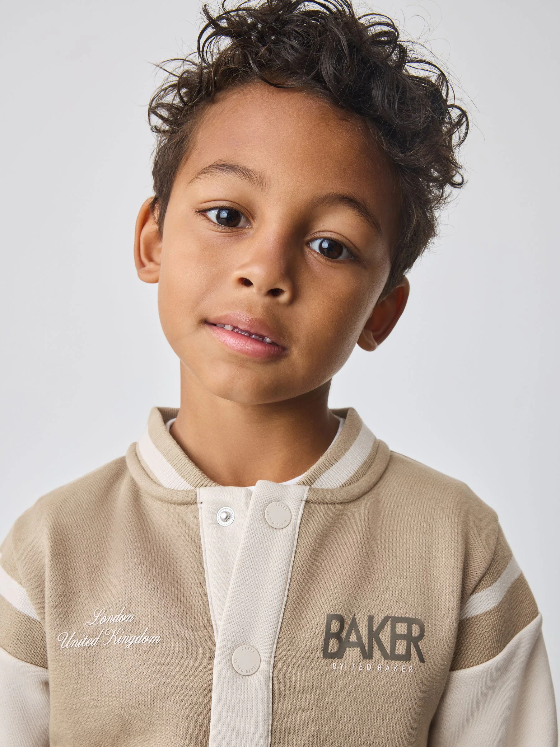 Baker by Ted Baker Stone Varsity Jacket T-Shirt and Joggers 3 Piece Set