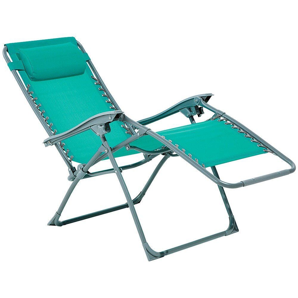 Fauteuil relax inclinable avec têtière bleu et gris