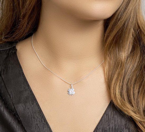 The Jewelry Collection - Dames Ketting - Zilver - Klaver Hangertje