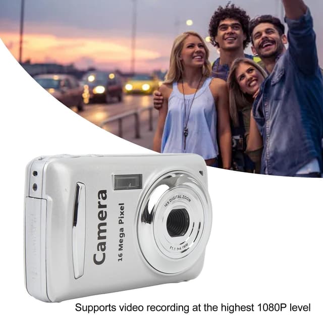 1080P, 16 MP kompakt digitalkamera med 2,4-tommer skærm