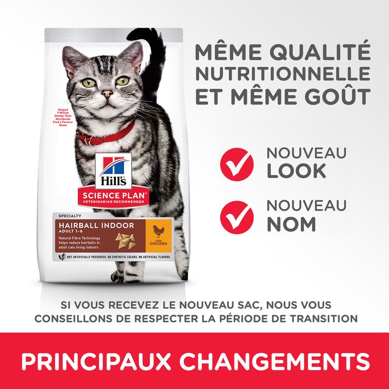 Hill's Science Plan Adult Hairball & Indoor poulet sur bitiba.fr