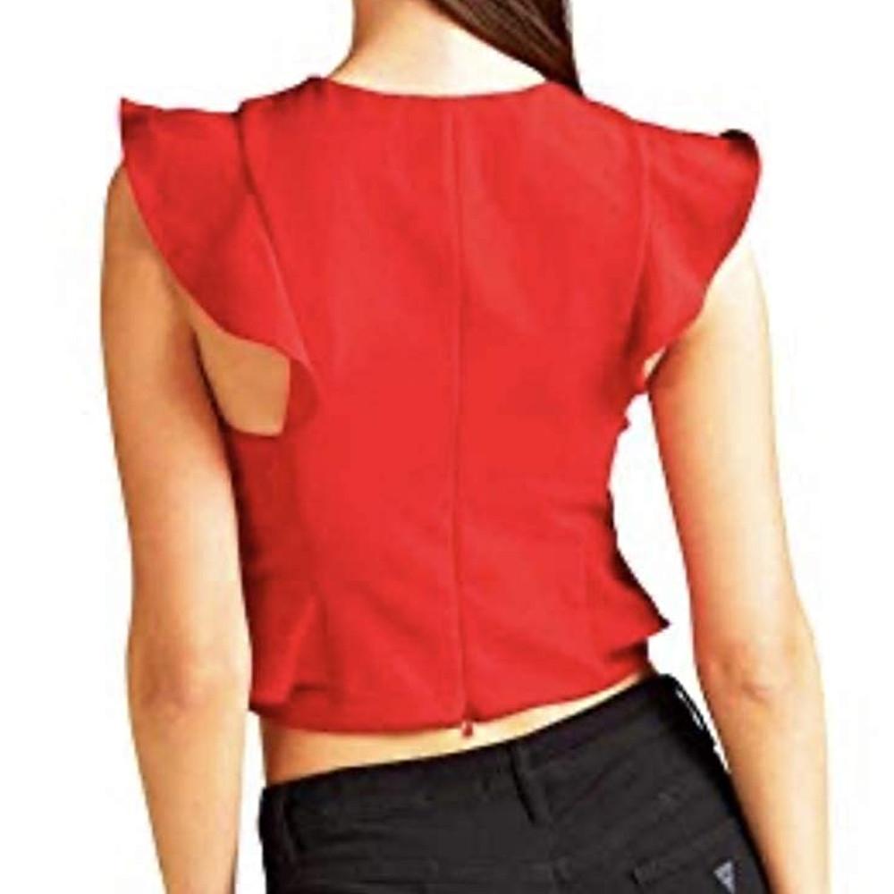 Guess Top Rouge Femme Guess Ruffle