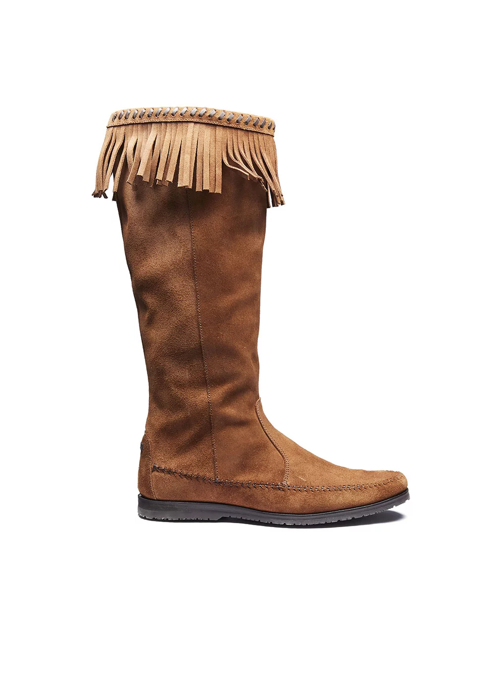 CHEYENNE FRINGE BOOTS VELOURS MARRON