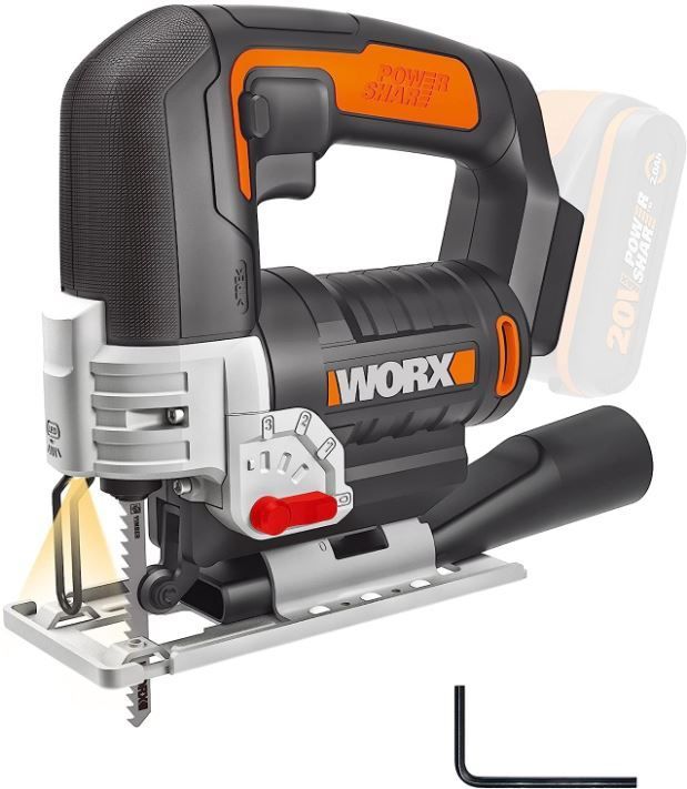 Worx - WX543 - Decoupeerzaag - 20V - Compact - Stofblazer
