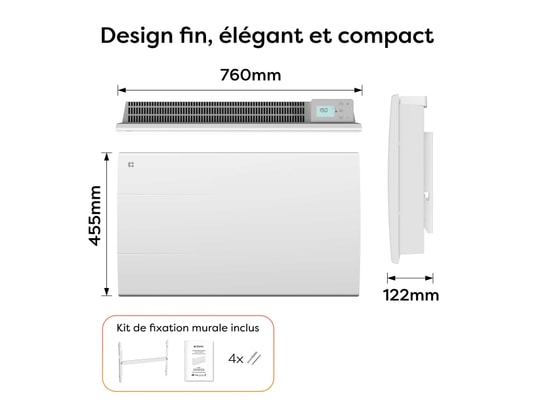 CIARRA - Radiateur inertie Radiateur électrique à inertie céramique 1500w cdht15e