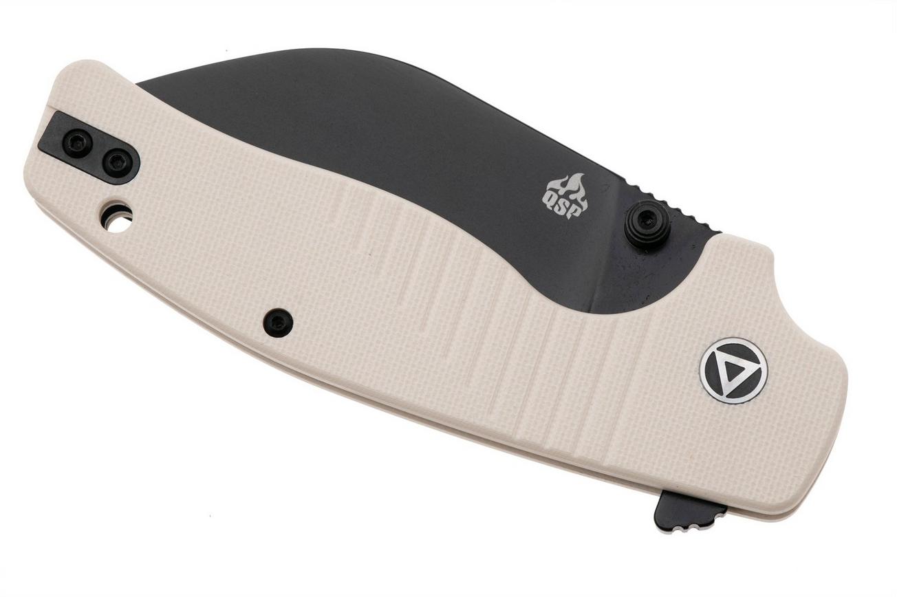 QSP Knife Chefmaster 163-B2, Black 14C28N, Ivory White G10, zakmes, Keanu Alfaro design