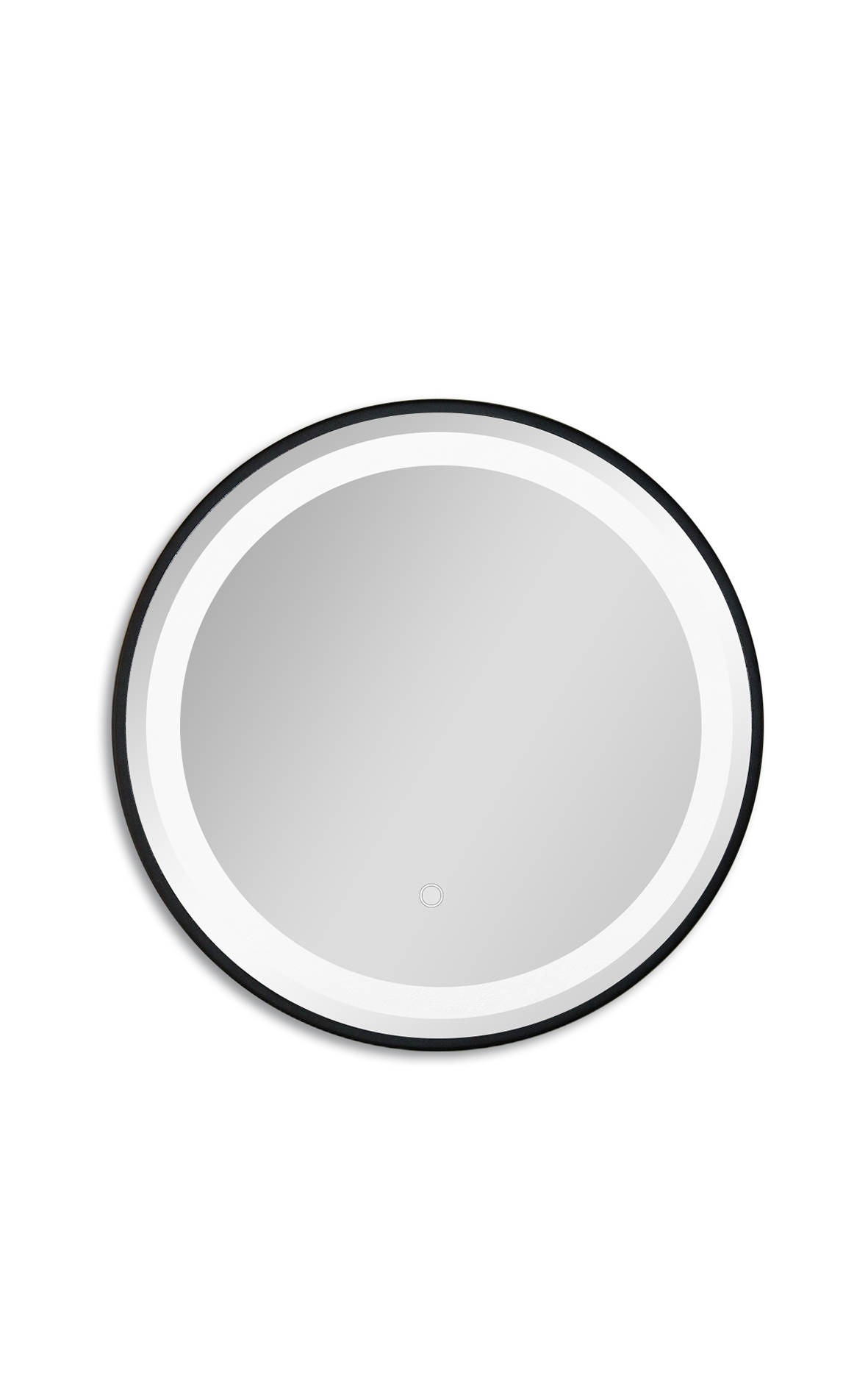 Badstuber Steel mat zwarte ronde spiegel 60cm met LED