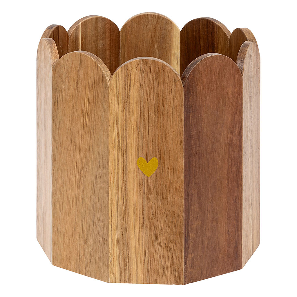 Cache pot FLO bois acacia D 18cm