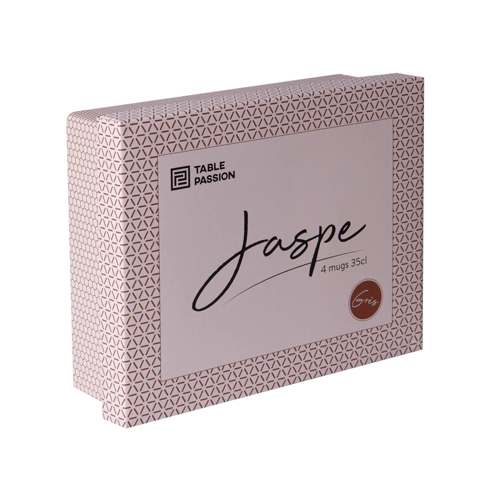 Coffret de 4 mugs Jaspe 35 cl beige Table passion