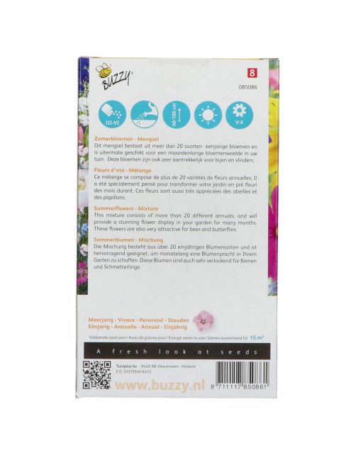 Buzzy Friendly Flowers Zomerbloemen 15m² - Bloemenzaden - 55 g