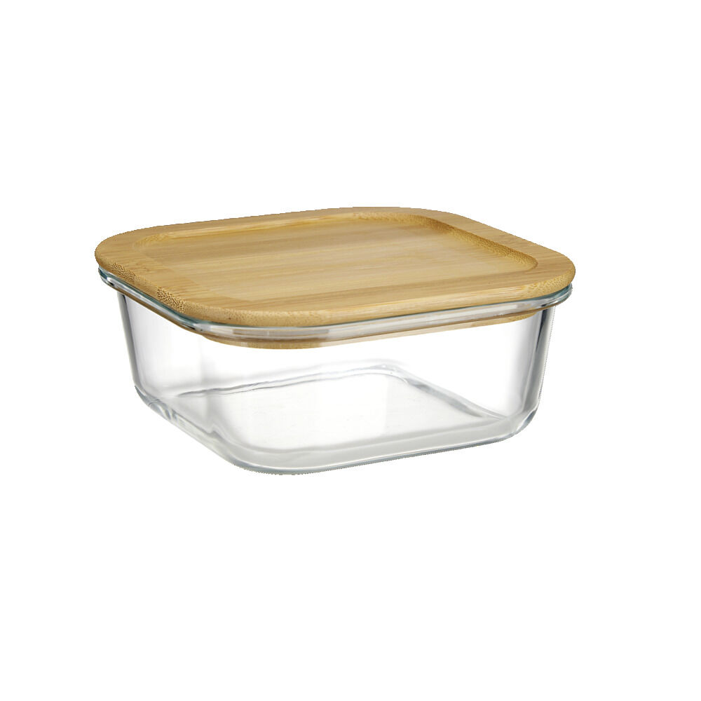 Boîte alimentaire en verre couvercle bambou 800ml